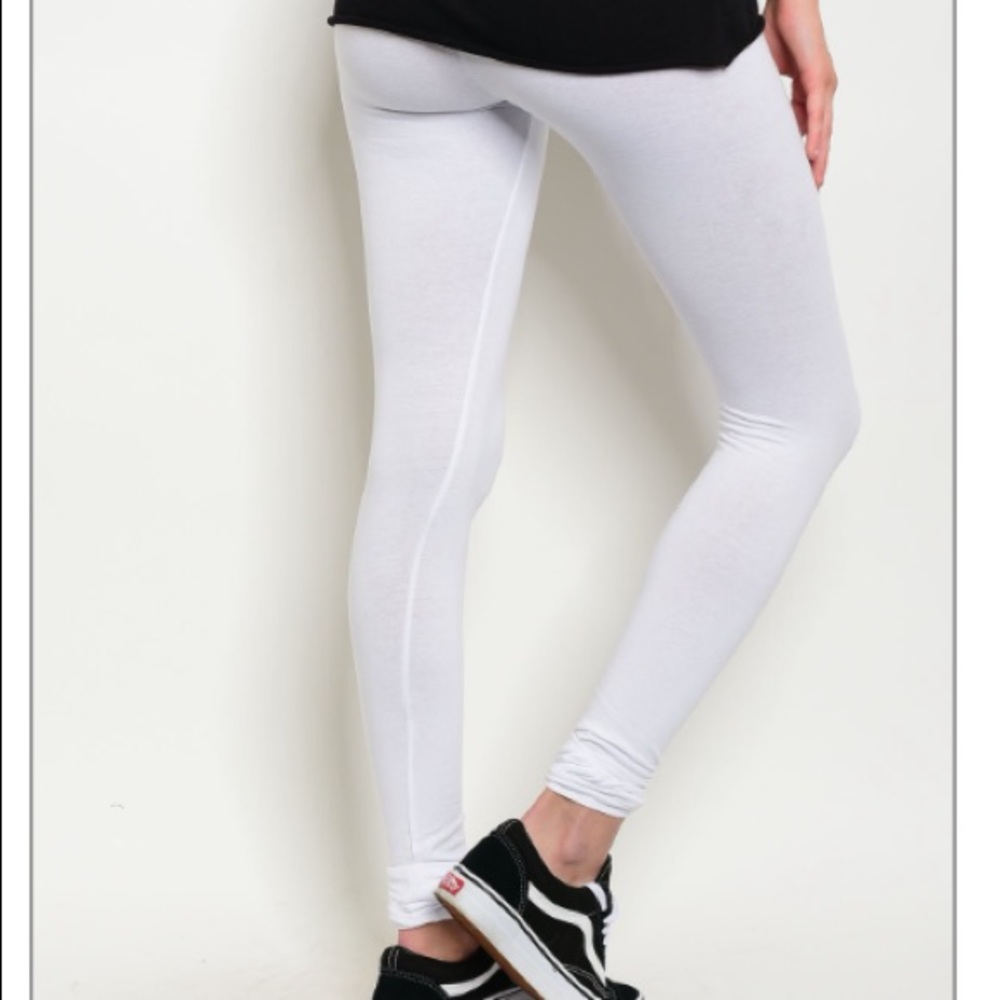 White Elastic waistband leggings - Picture 4 of 7